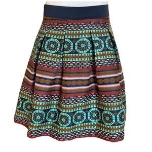 Nomad by Morgan Carper Teal Boho Fit & Flare Casual Skirt Size 6